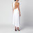 Robe midi Spire Cascade blanche en viscose