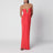 Robe longue corail en jersey