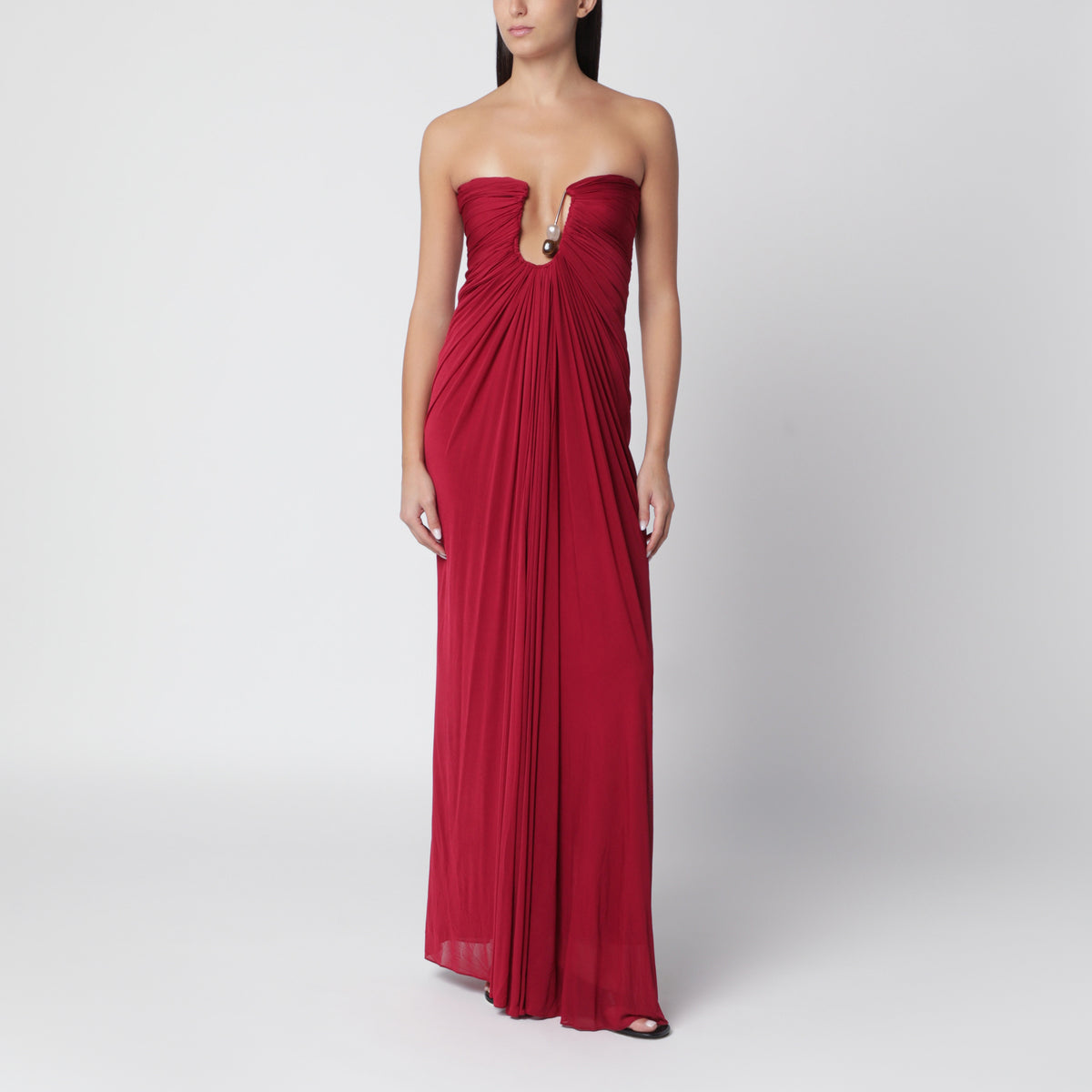 Langes Kleid in Wine aus Jersey