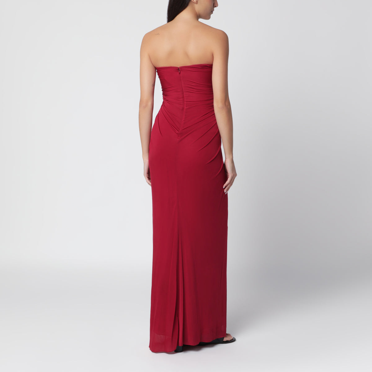 Langes Kleid in Wine aus Jersey