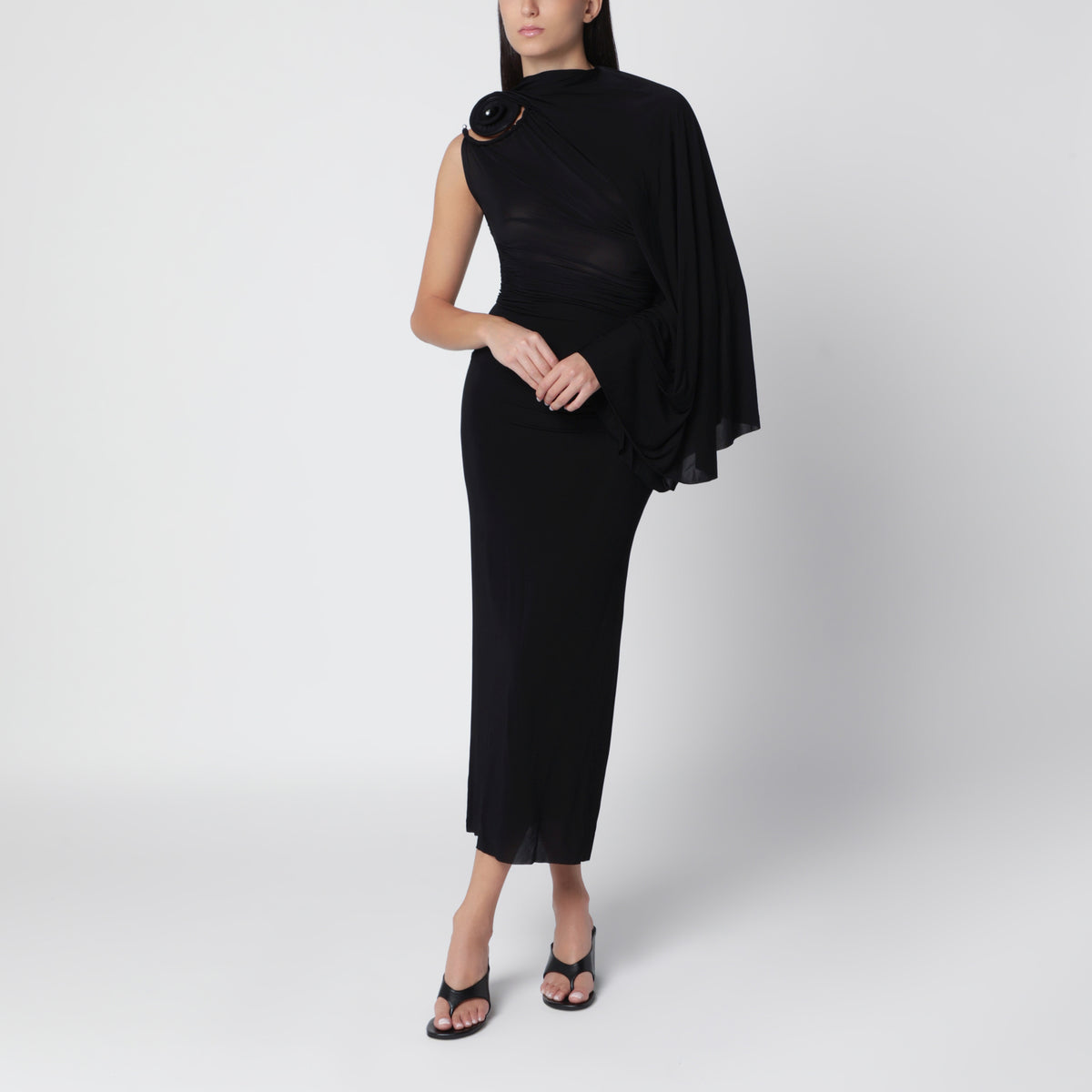 Robe de soirée Aurelia en viscose noire