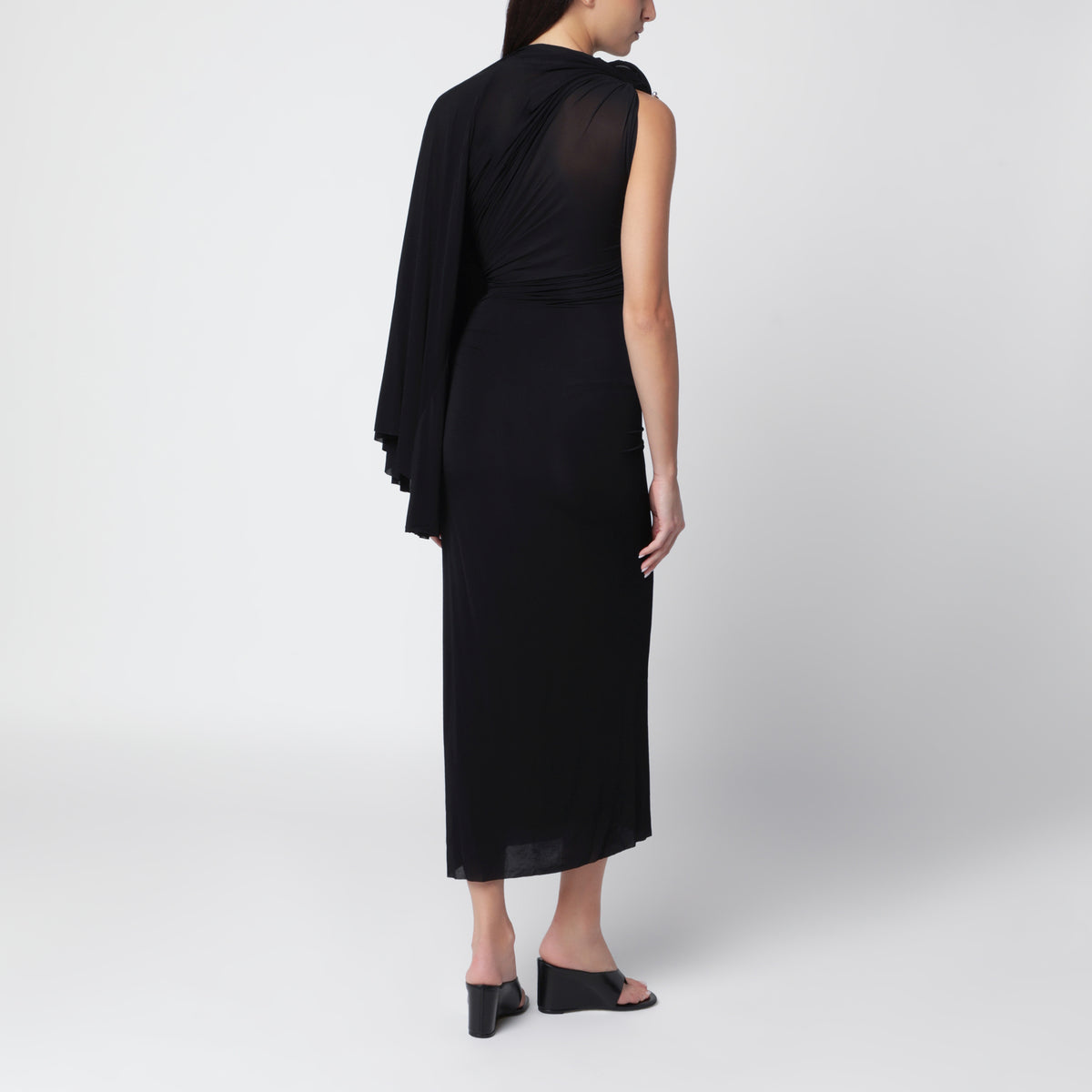 Robe de soirée Aurelia en viscose noire