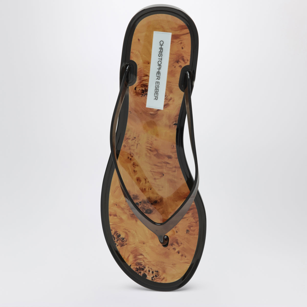 Black/amber Jo flip-flop sandals