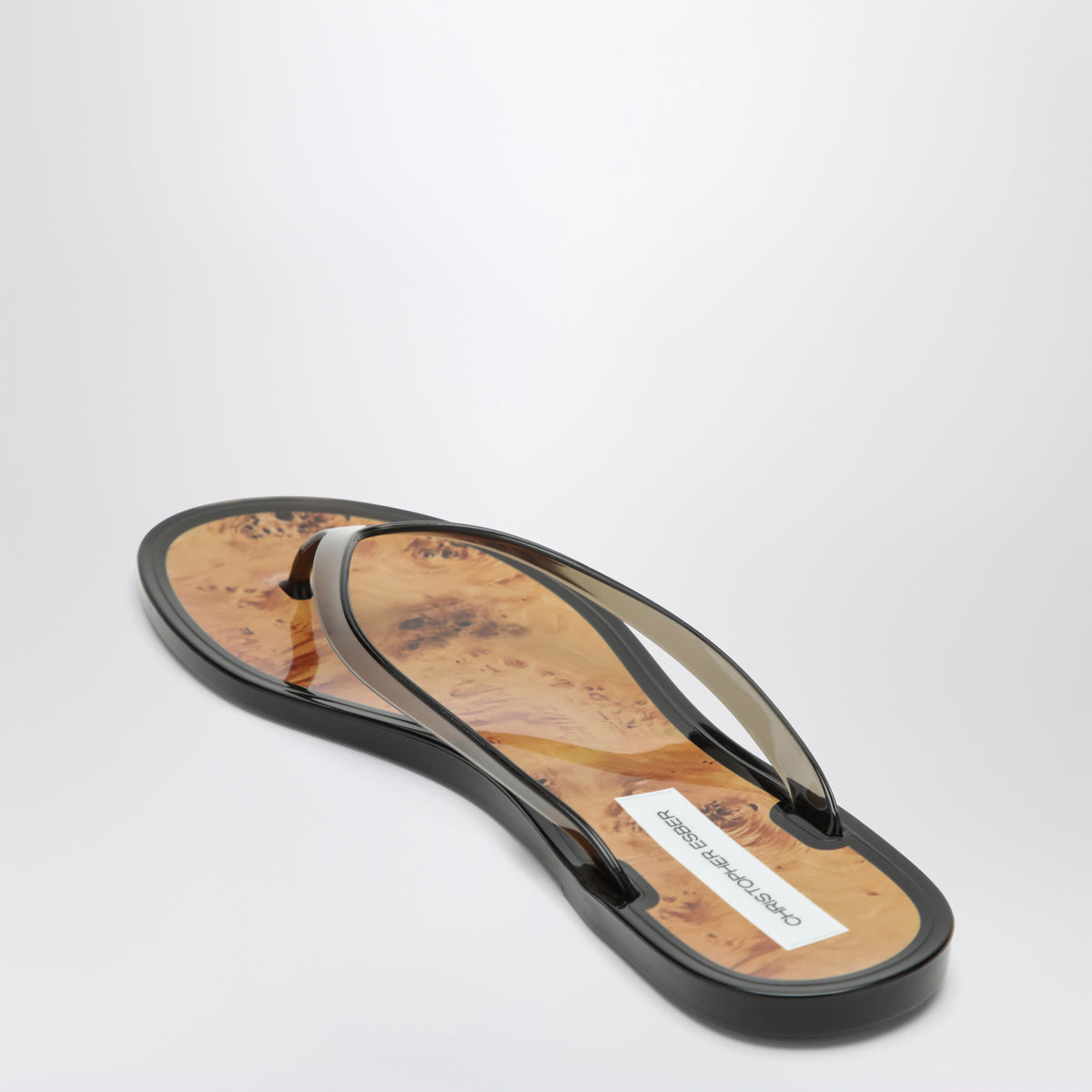 Black/amber Jo flip-flop sandals