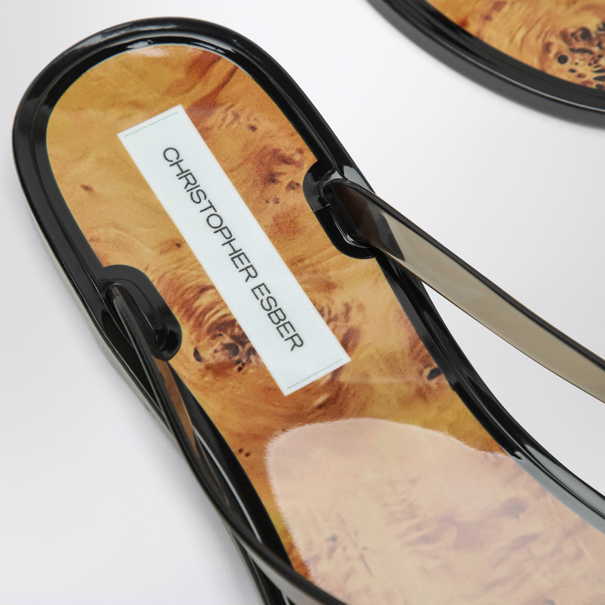 Black/amber Jo flip-flop sandals
