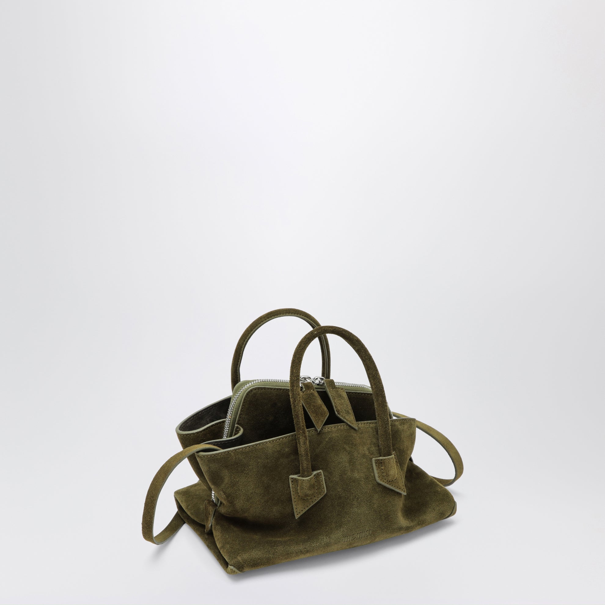 Borsa La Passeggiata Mini verde kaki in suede