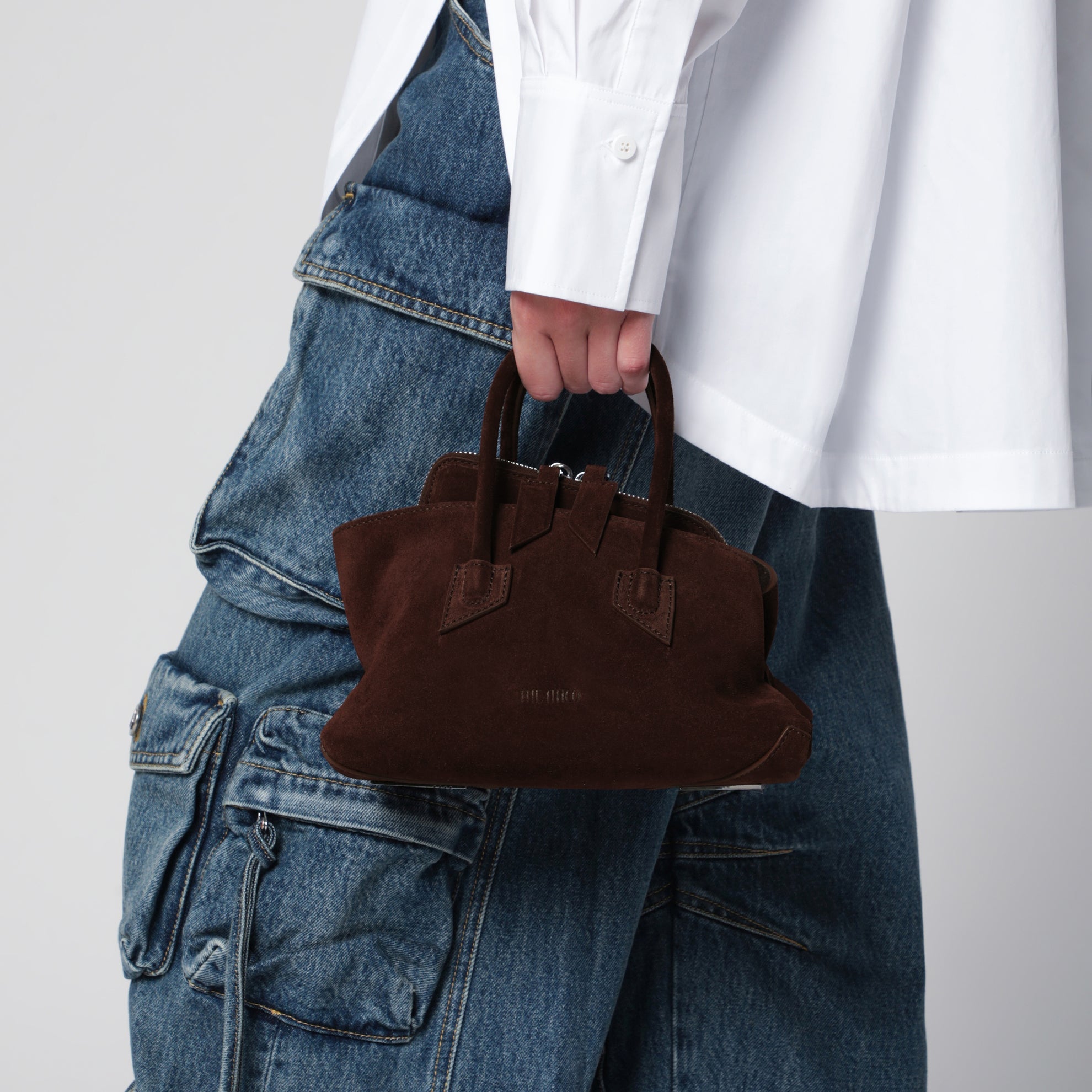 Sac La Passeggiata Mini en daim marron