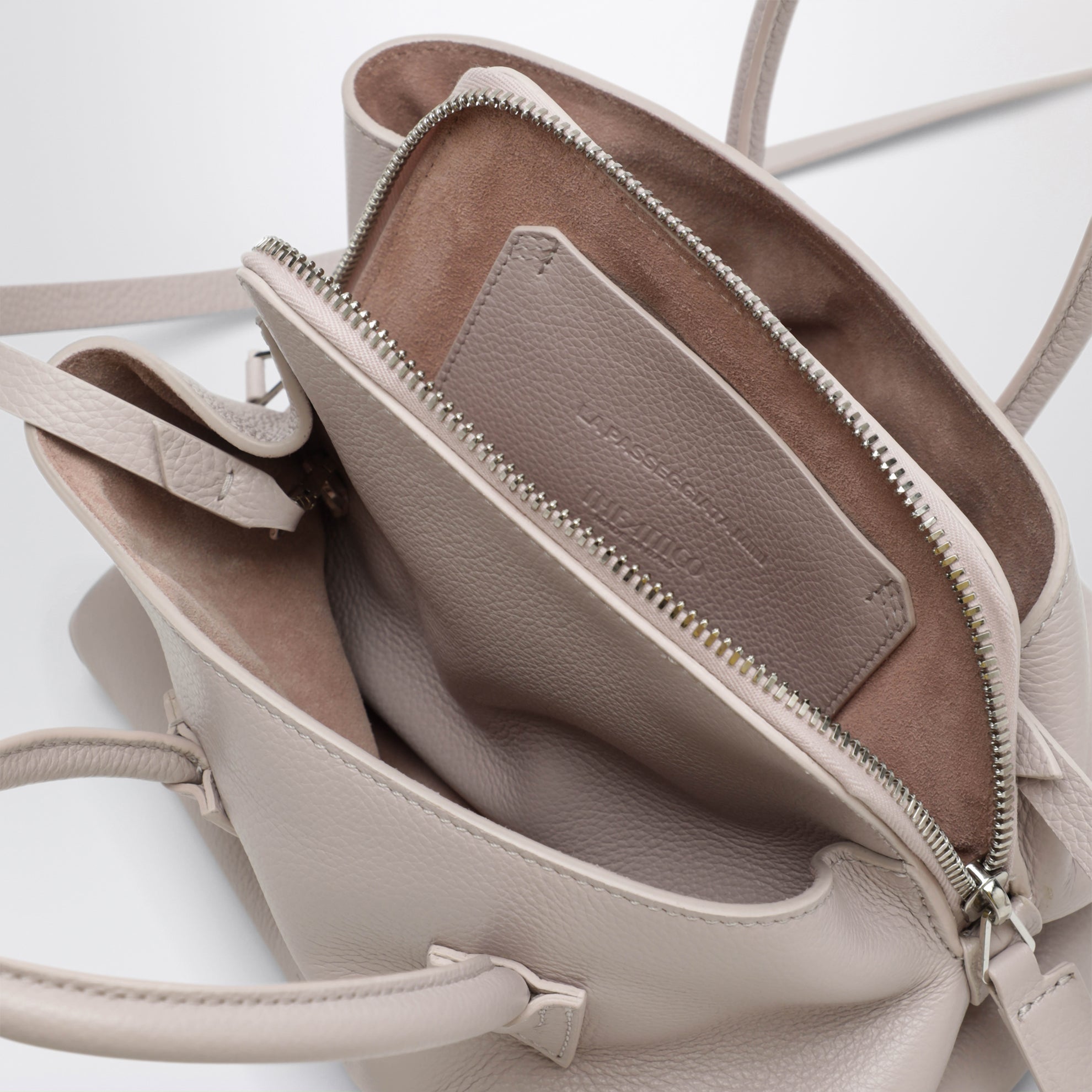 Borsa La Passeggiata Mini Light Mauve in pelle granata