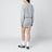 Grey mélange mini dress in cotton blend