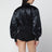 Black shiny cropped bomber