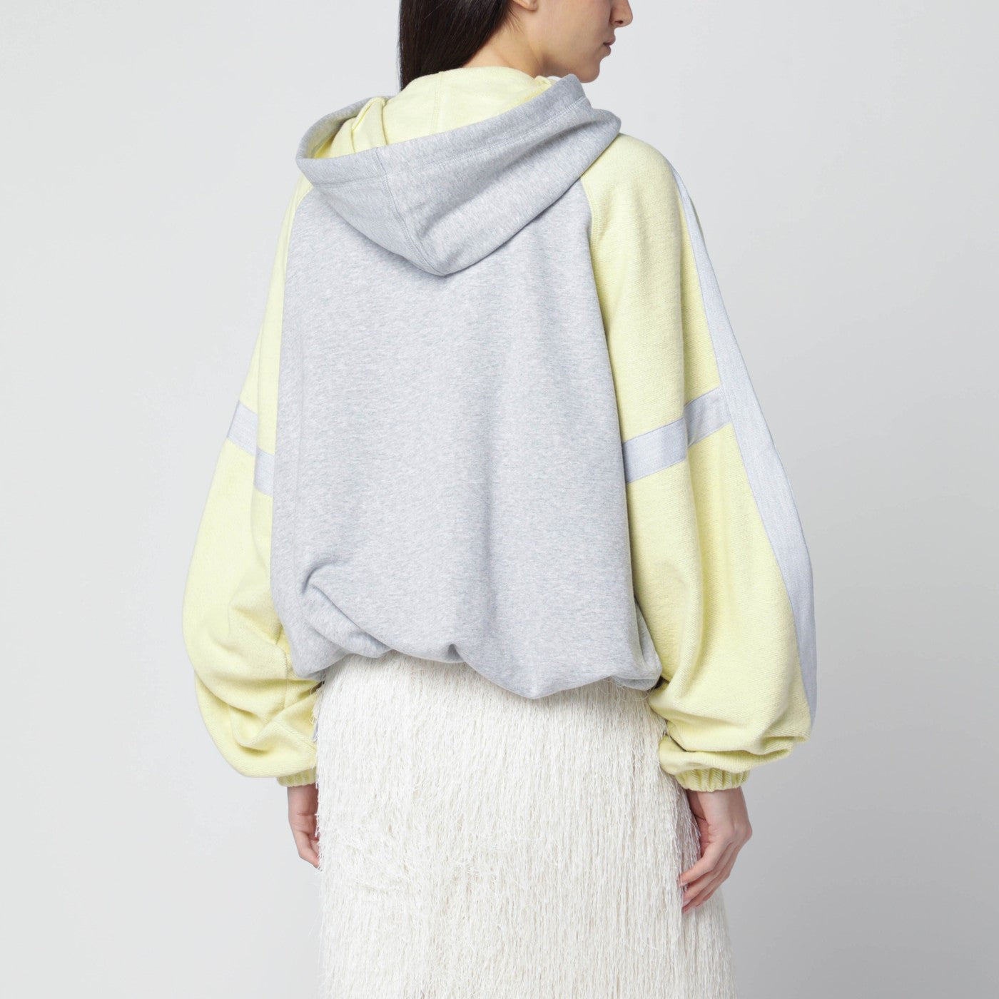 Grey/light yellow bomber sweatshirt