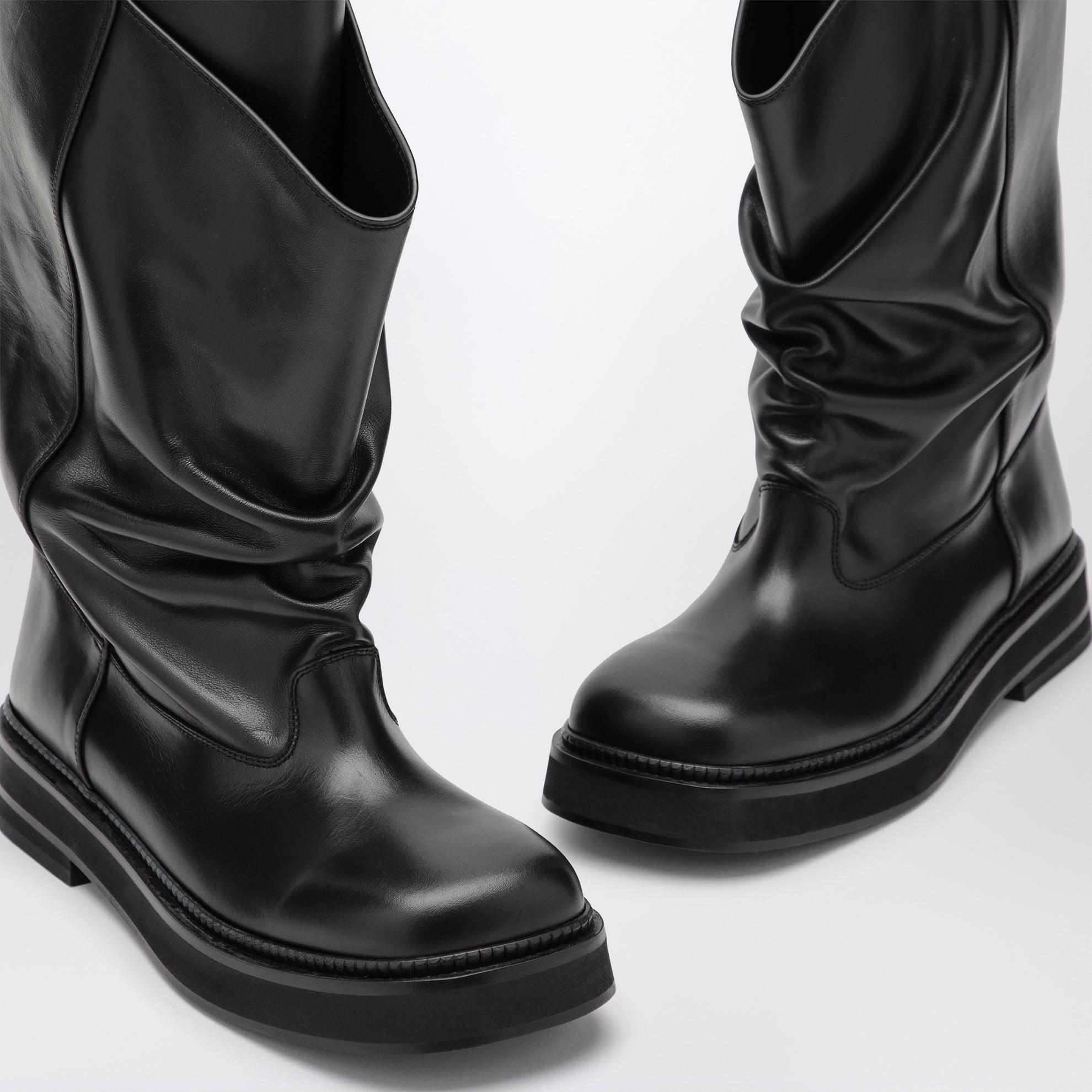 Bottes de combat Robin Passeggiata en cuir noir