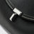 T-lock bag in black grained leather