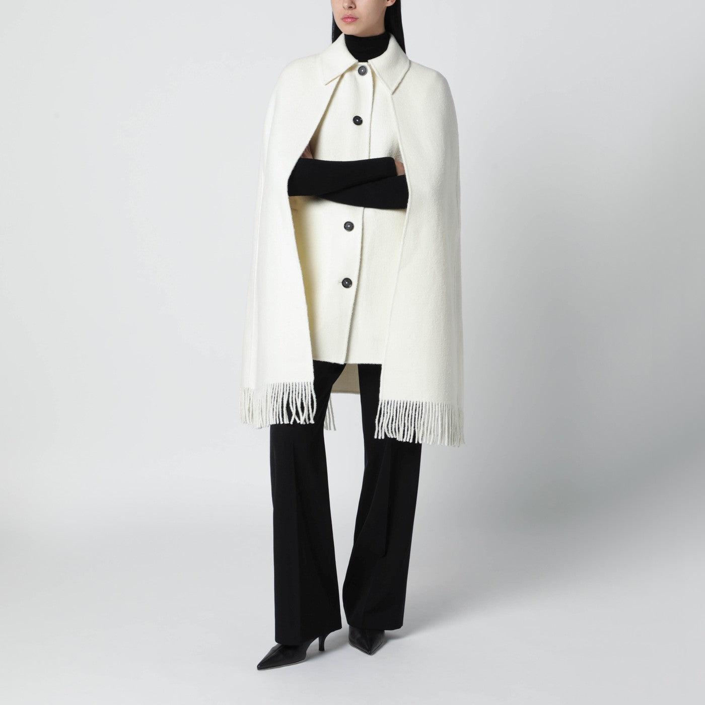 TOTEME White cape jacket with fringes | TheDoubleF