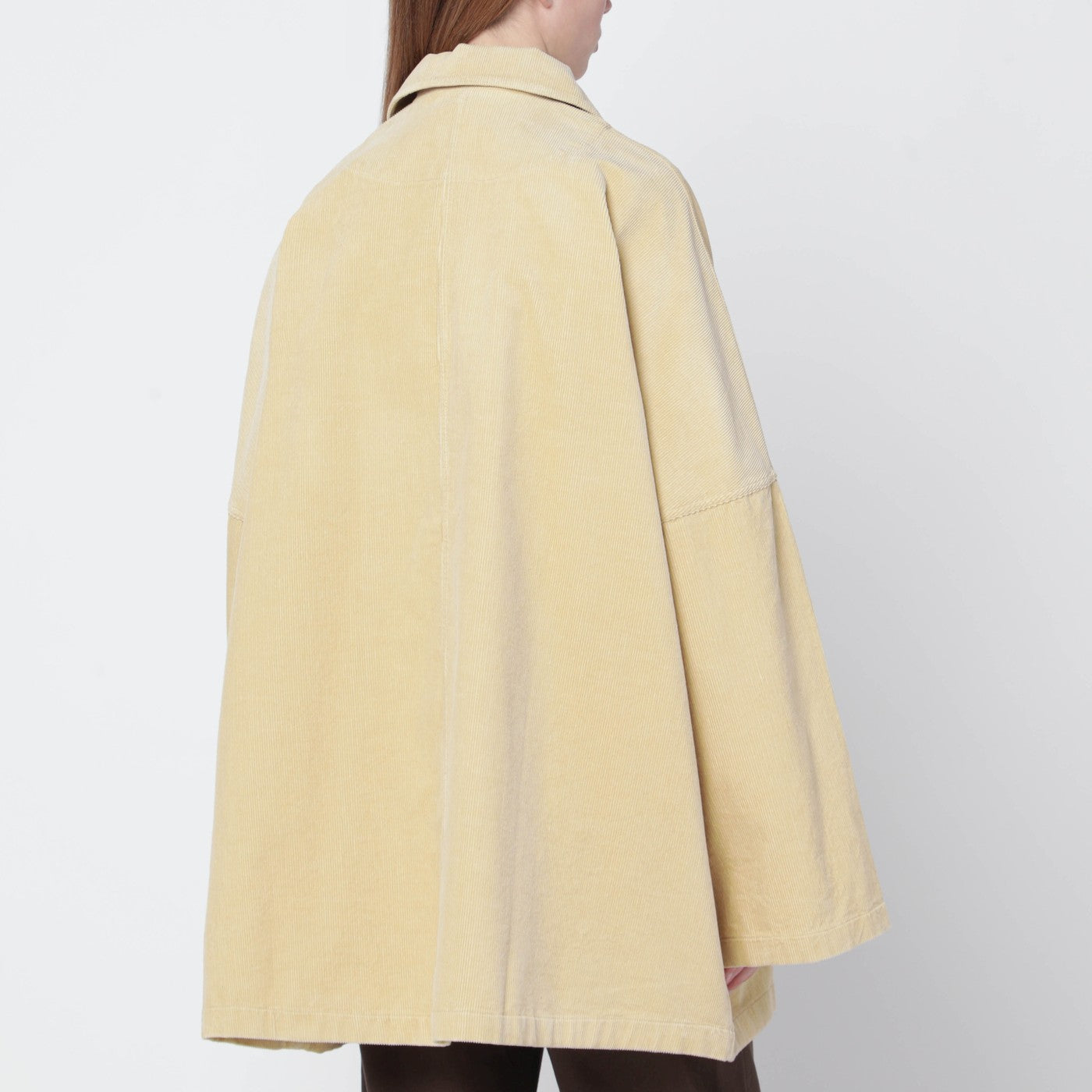 Veste overshirt beige en velours côtelé