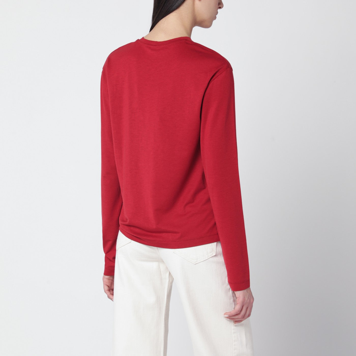 Red viscose jersey knit top