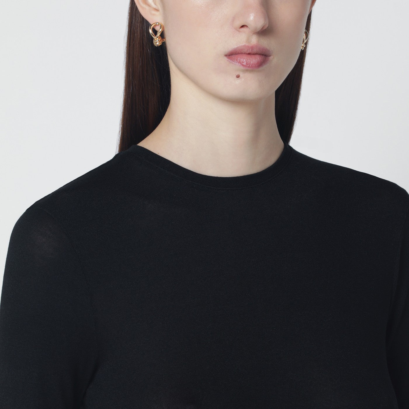 Black viscose jersey T-shirt