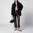 Chocolate brown zip-up shearling jacket