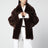 Oak brown zip-up shearling jacket