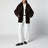Oak brown zip-up shearling jacket
