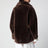 Oak brown zip-up shearling jacket