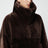 Oak brown zip-up shearling jacket