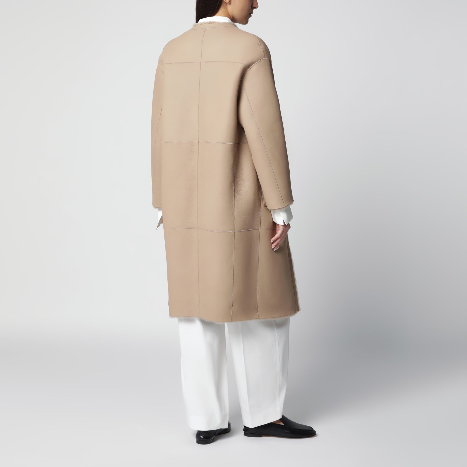 Hazelnut reversible shearling coat