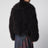 Short chocolate brown fur jacket