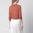 Cardigan color mattone in cashmere e seta