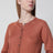 Cardigan color mattone in cashmere e seta