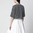 Black/white striped cotton-blend sweater