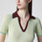 Ripp-Poloshirt mit Kontrastdetails aus Viskosemix