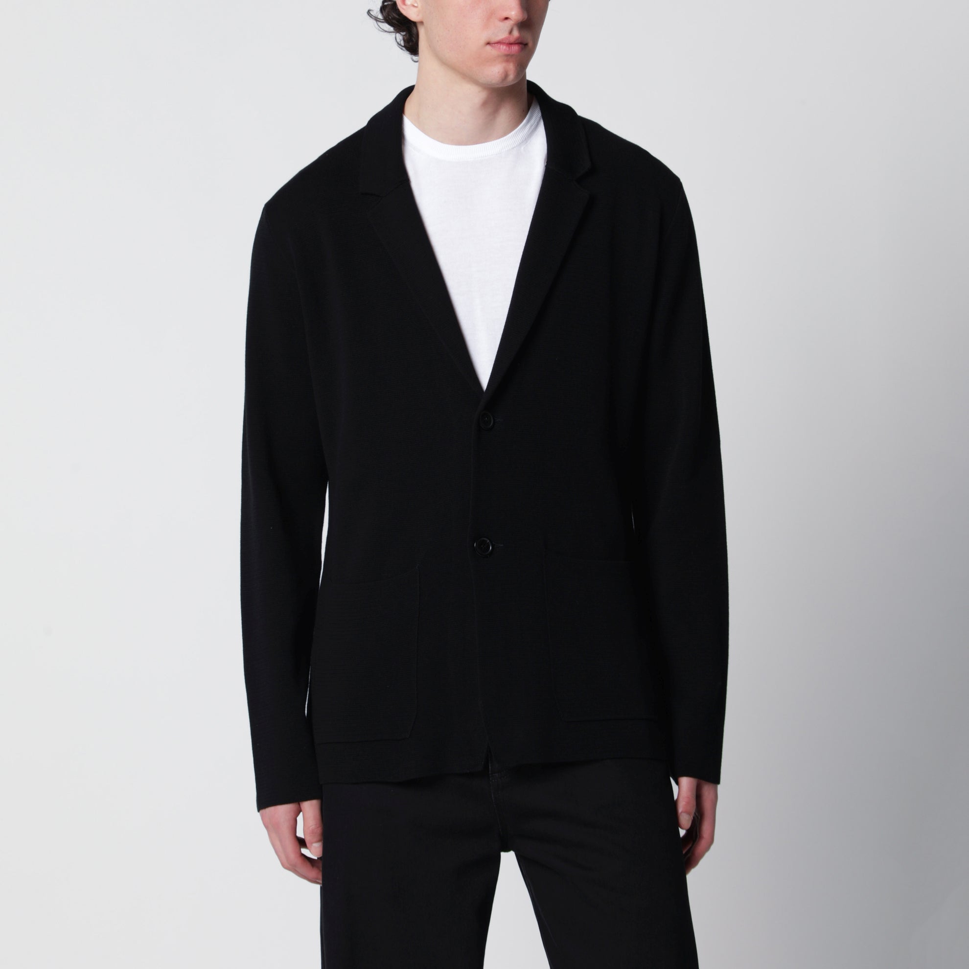 Black cotton cardigan jacket