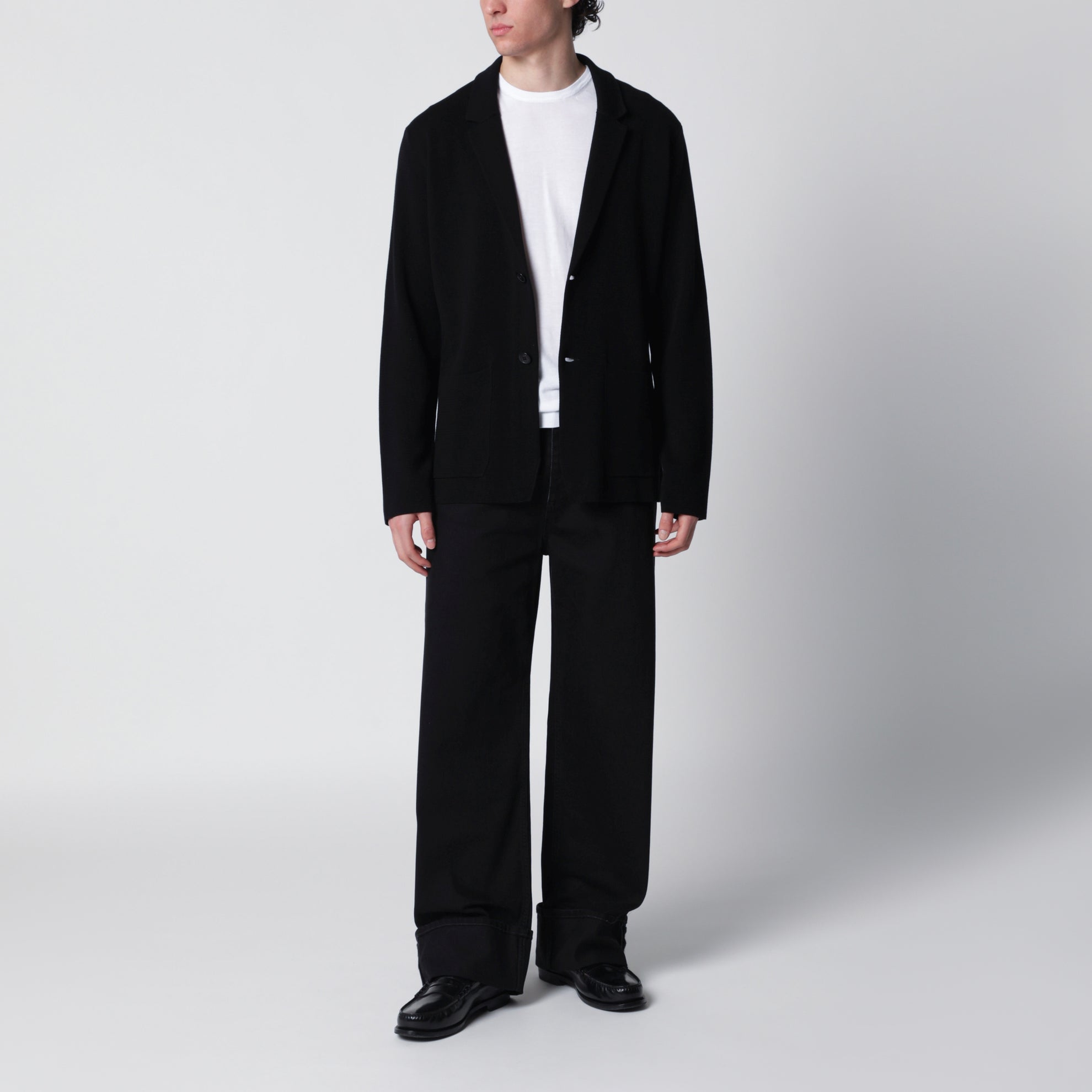 Black cotton cardigan jacket