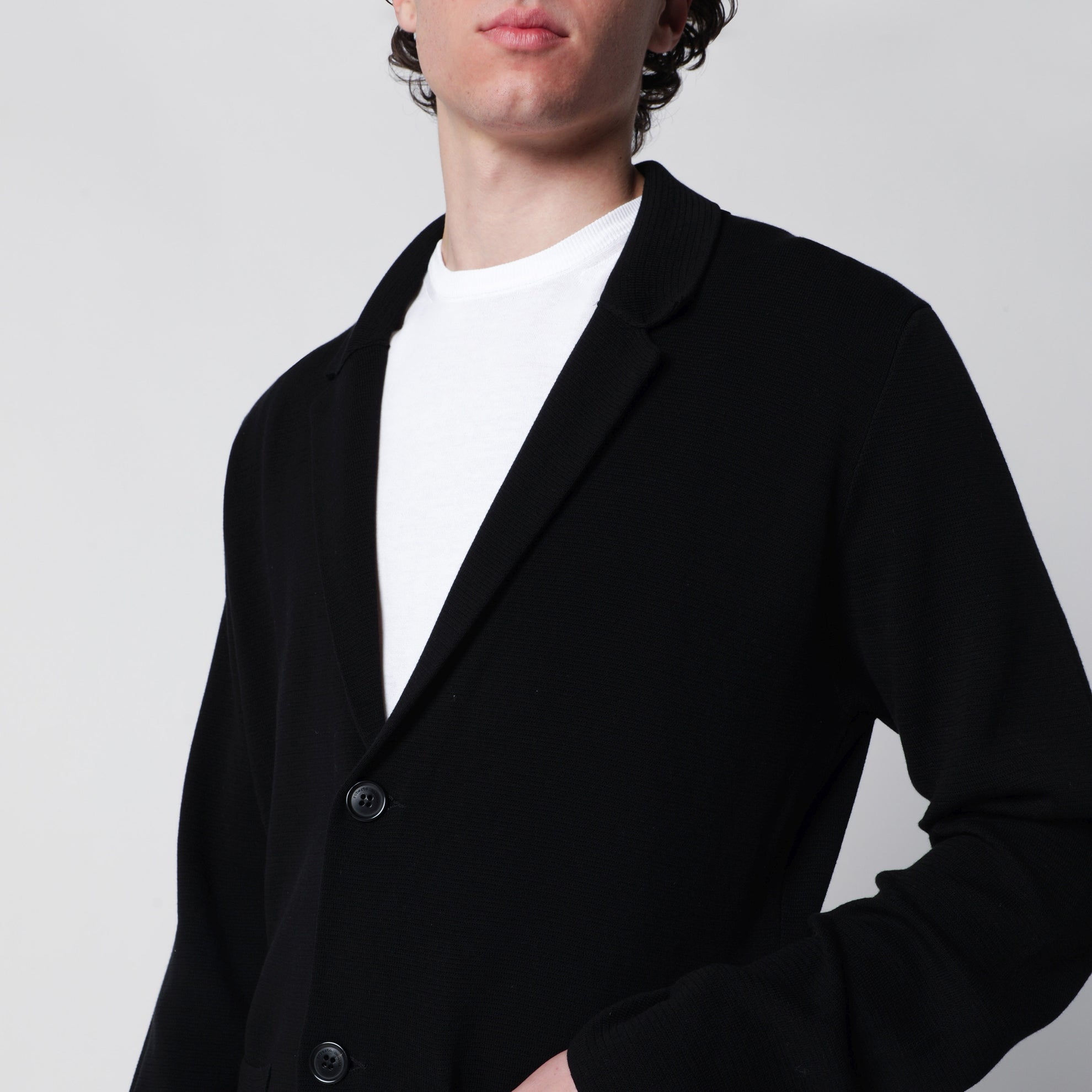 Black cotton cardigan jacket