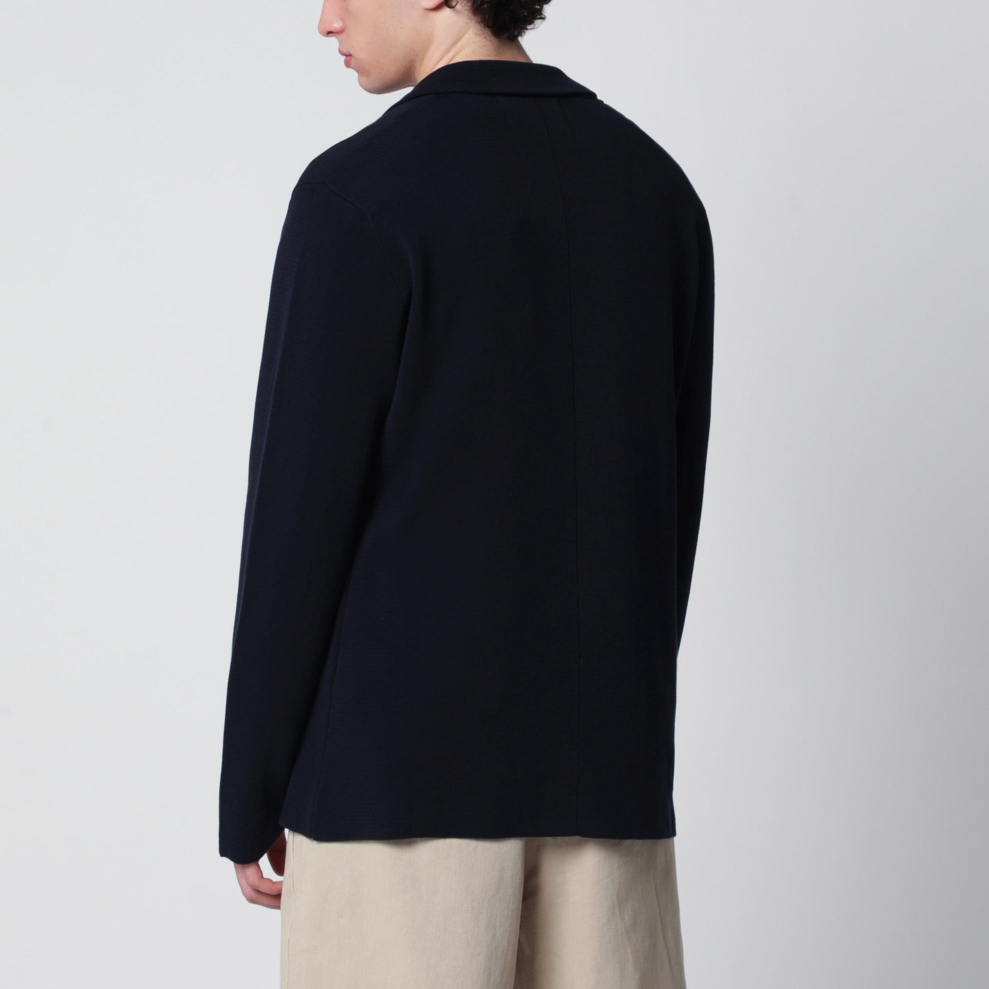 Veste cardigan bleu marine en coton
