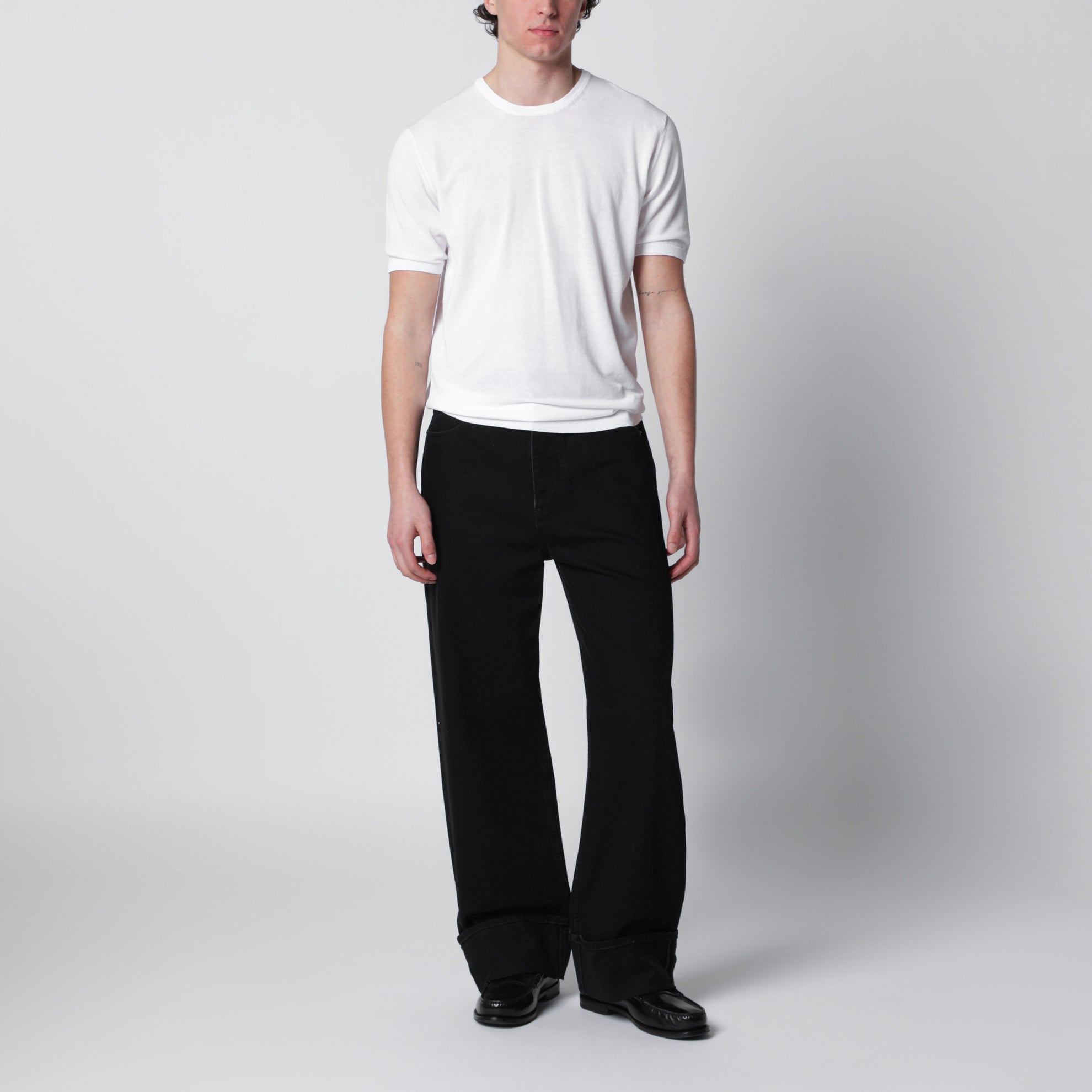 Pull blanc en coton
