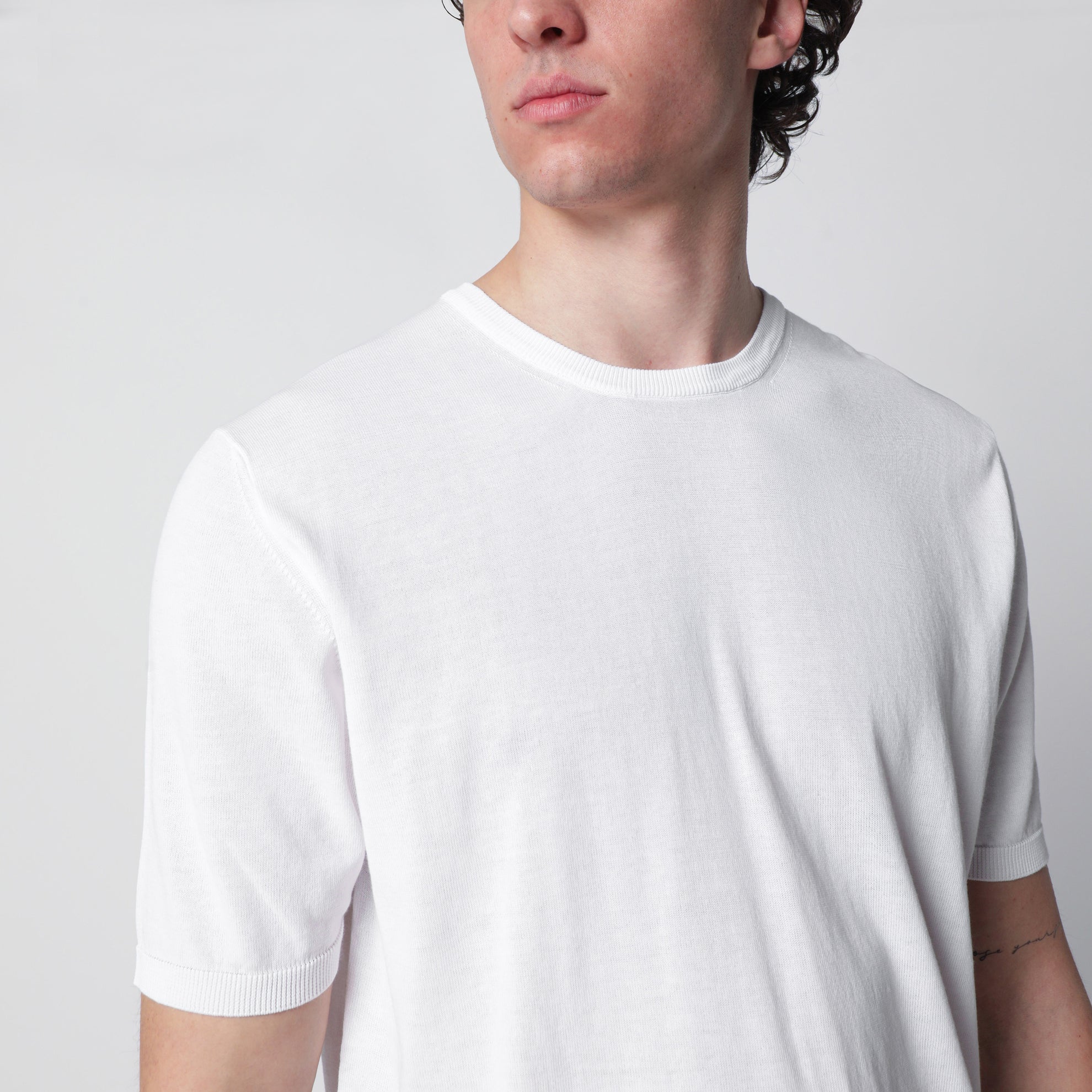 Pull blanc en coton
