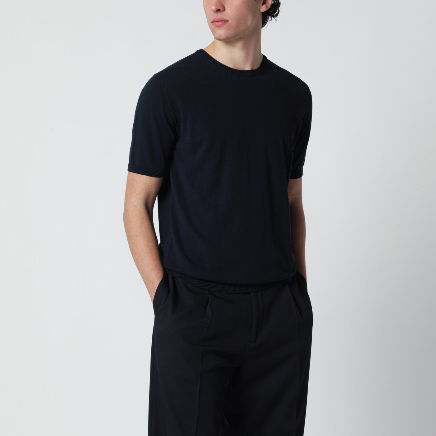 Maglia blu navy in cotone