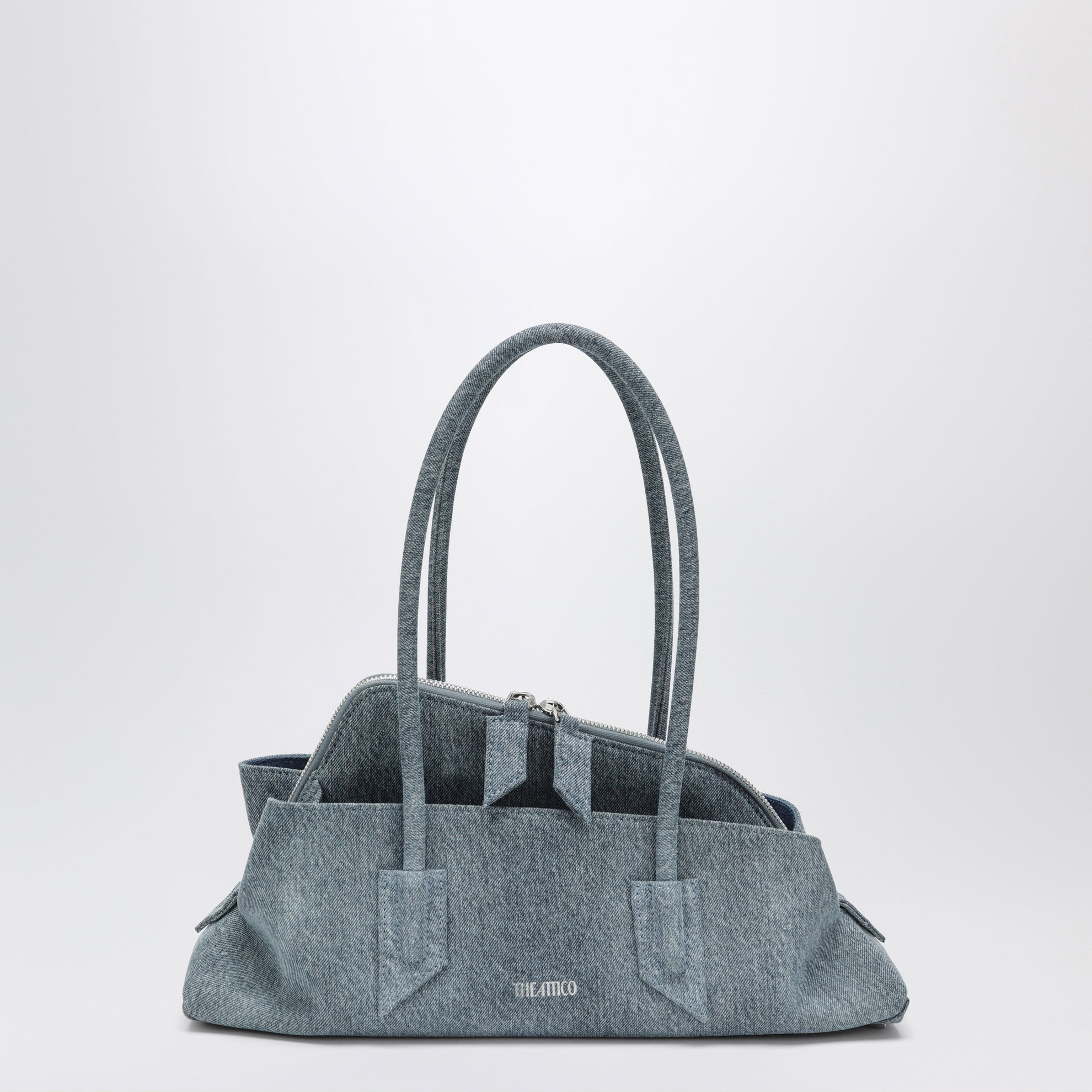 La Passeggiata Small washed denim top handle bag
