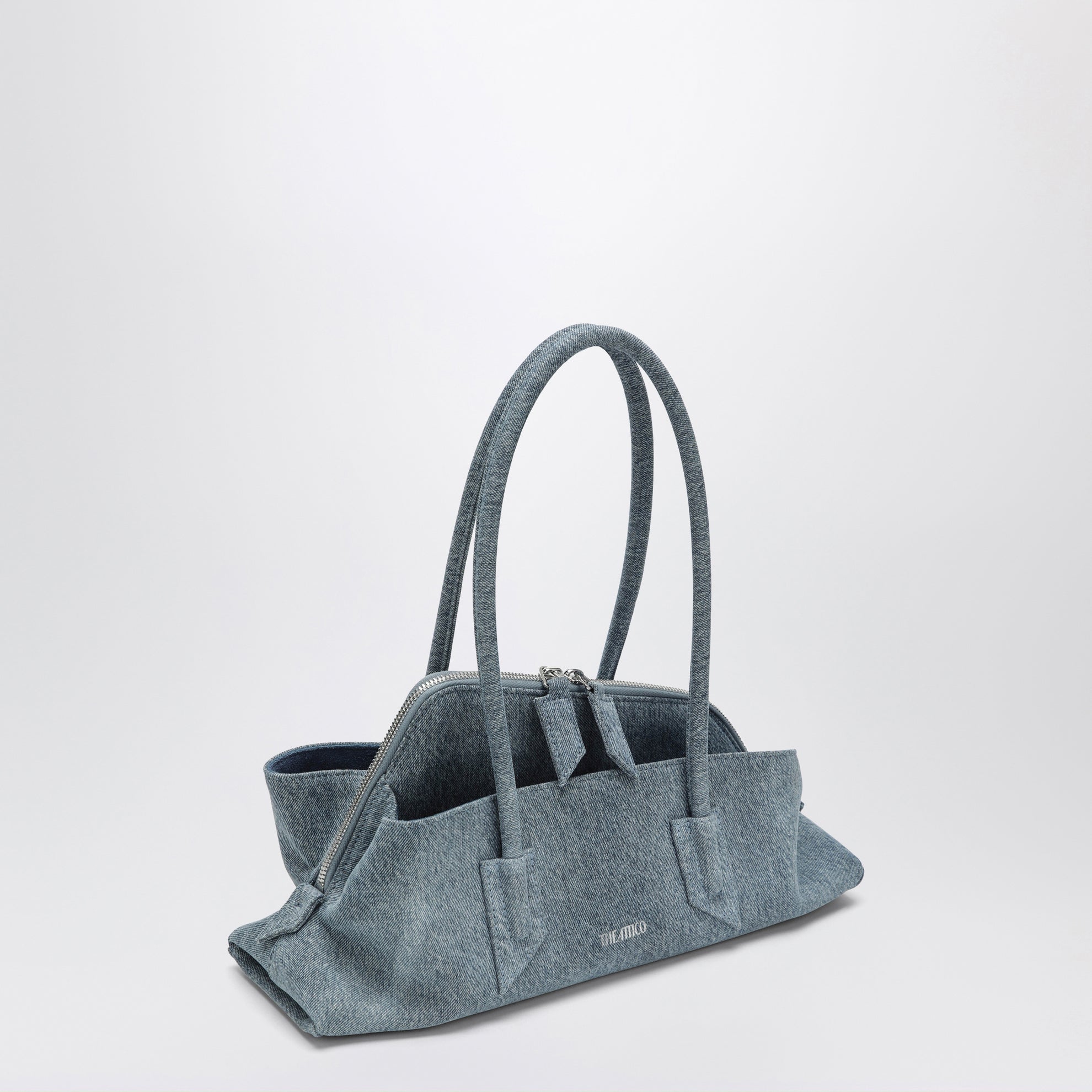 La Passeggiata Small washed denim top handle bag
