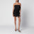 Schwarzes Minikleid mit Federn