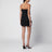 Schwarzes Minikleid mit Federn