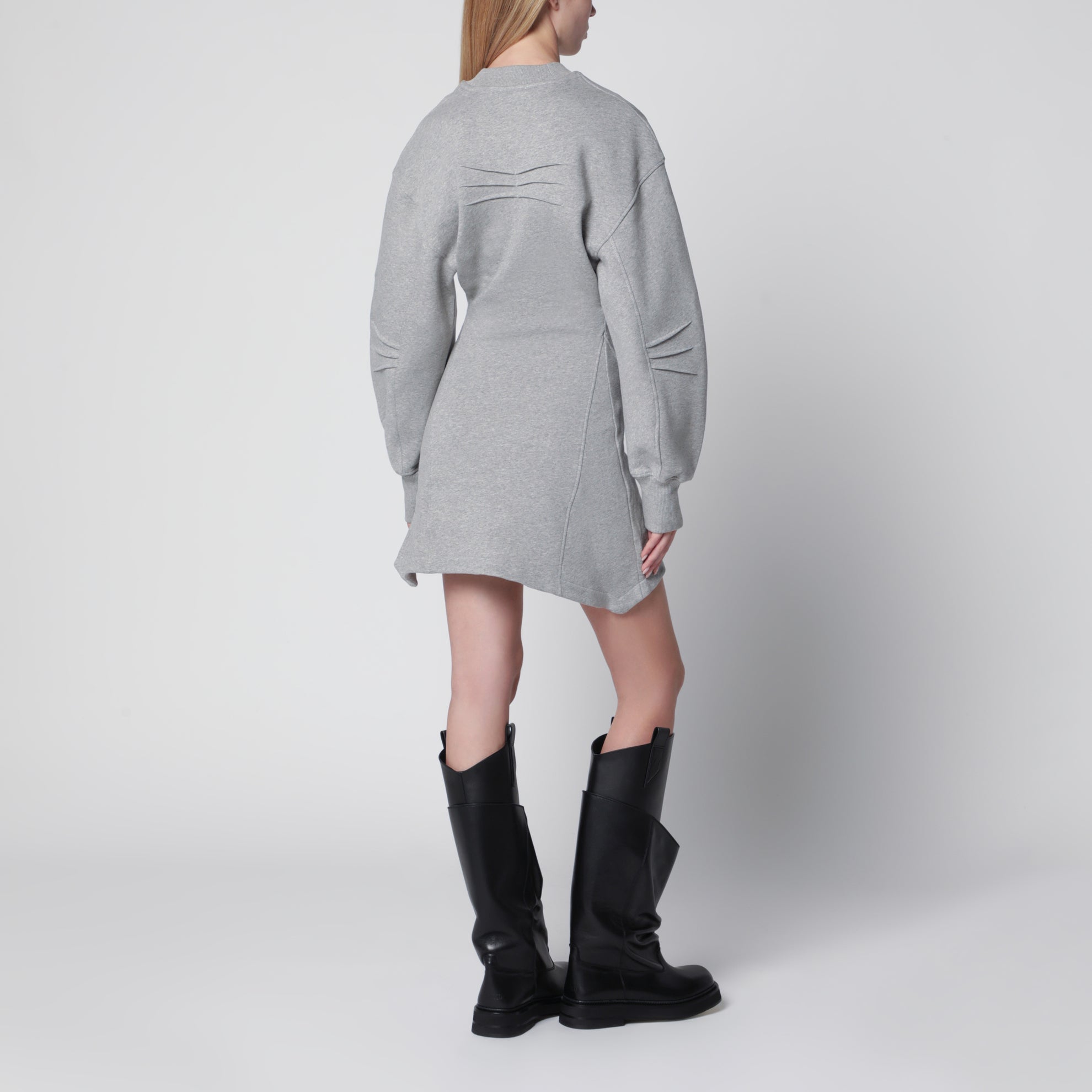 The Attico Melange cotton jersey mini dress in grey