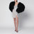 Cropped Bomberjacke aus schwarzem Curly-Shearling-Lammfell