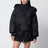 Black quilted cotton-blend puffer jacket