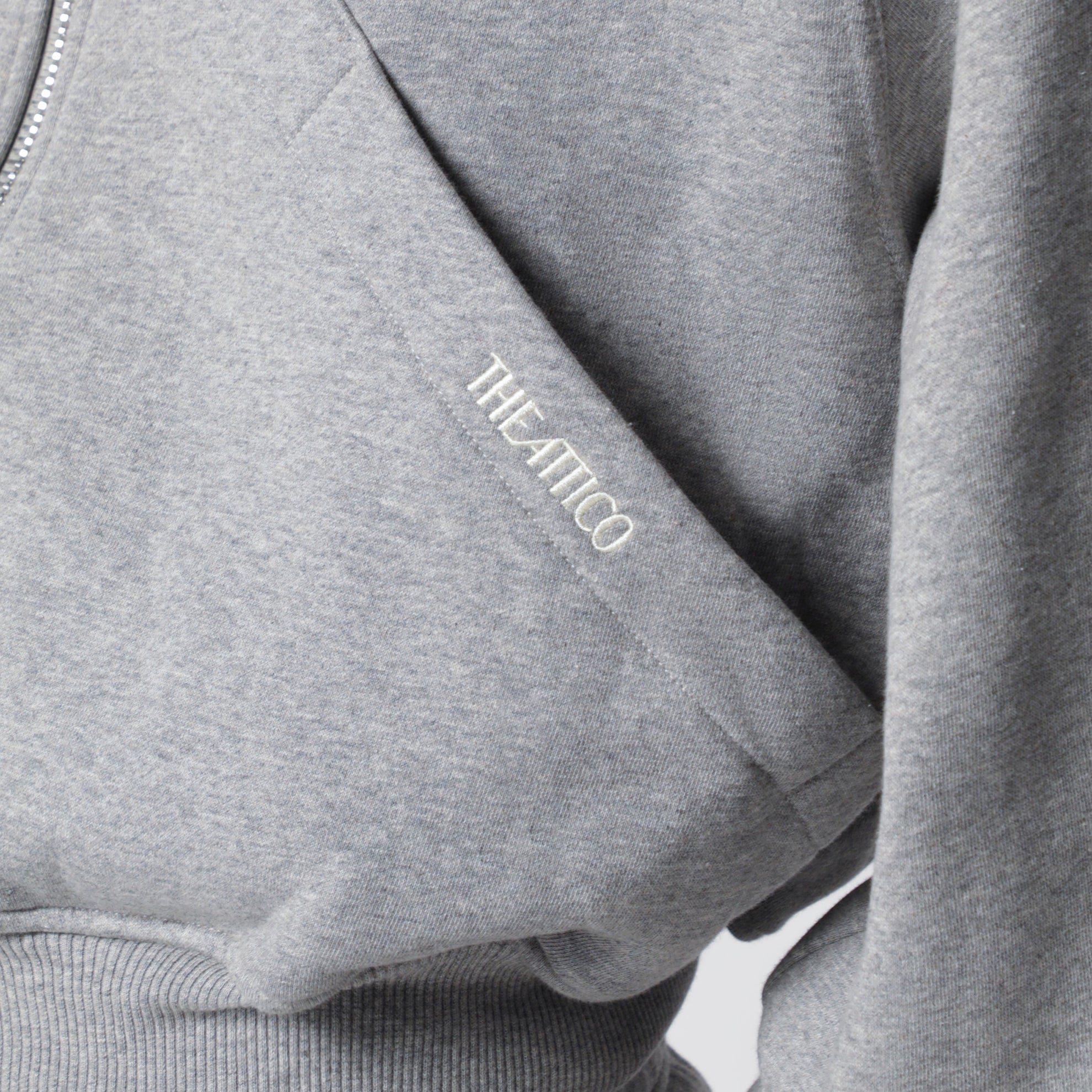 Felpa con cappuccio in cotone melange grigio