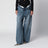 Jeans wide-leg con doppia vita blu e neri