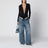 Jeans wide-leg con doppia vita blu e neri
