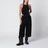 Jean large en denim noir avec cristaux